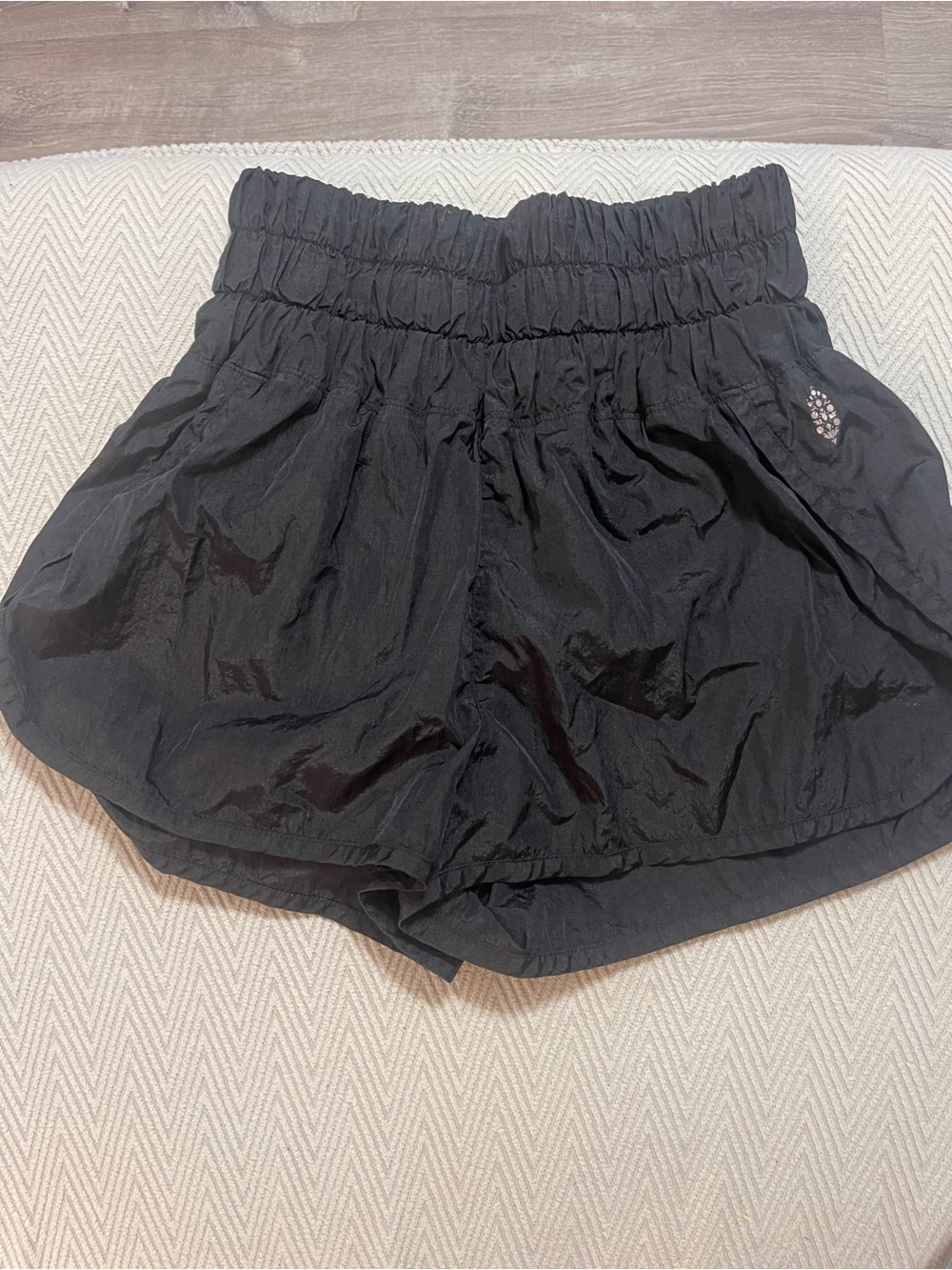 Free People Black Athletic Smocked Waist Shorts Medium FP movement